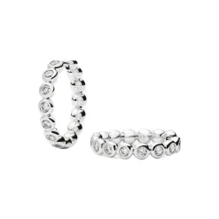 Tennis Medium Hoop Earrings