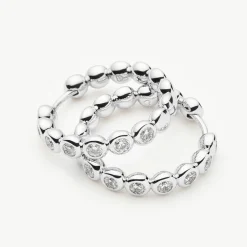 Tennis Medium Hoop Earrings