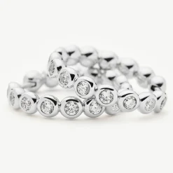 Tennis Medium Hoop Earrings