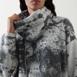 New SARAH PACINI Textured Scarf Sweater
