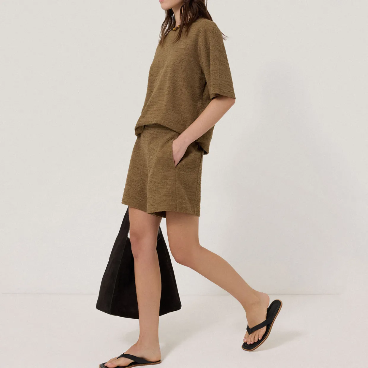 Textured Straight Leg Shorts