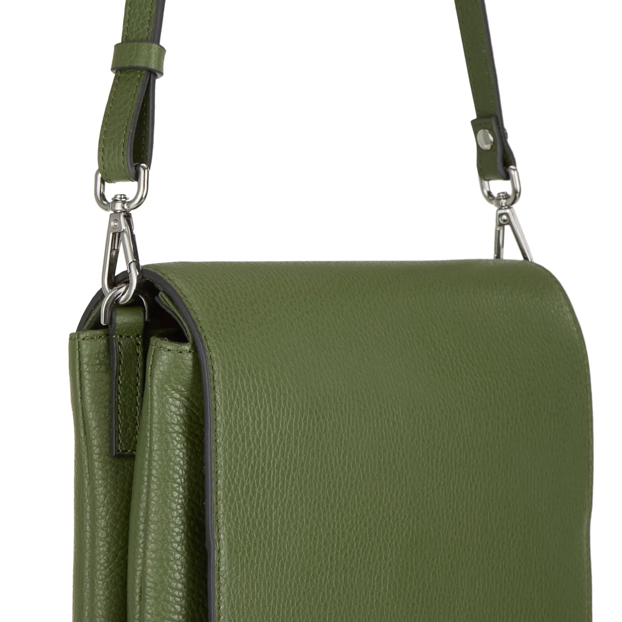 Three Flap Leather Crossbody Bag