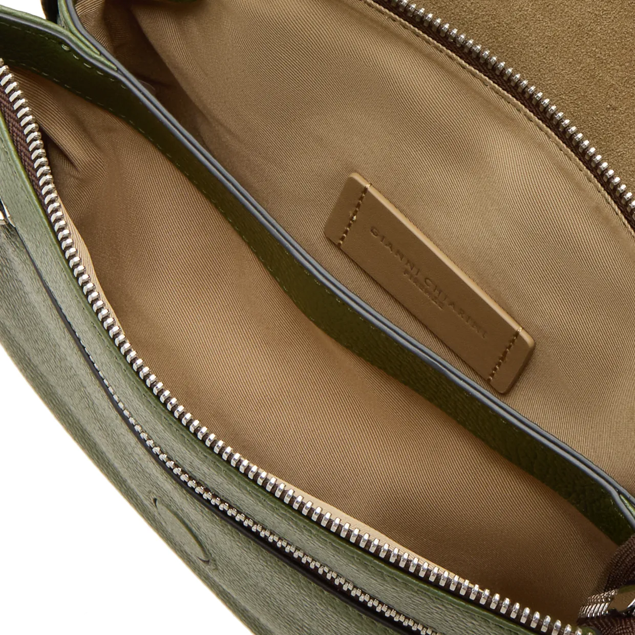 Three Flap Leather Crossbody Bag