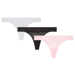 New CALVIN KLEIN Three-Pack Logo Lace Thongs