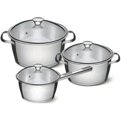 Three-Piece Stainless Steel Cookware Set