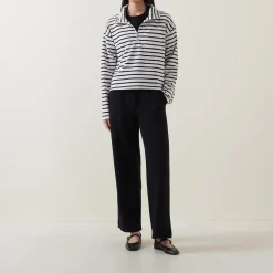 Tiana Half-Zip Striped Sweatshirt