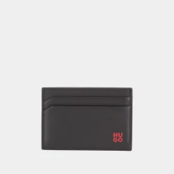 Tibby Contrast Logo Leather Cardholder