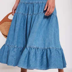 Outlet MINT VELVET Tiered Denim Skirt