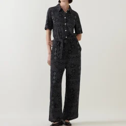 Tilla Dot Printed Belted Jumpsuit