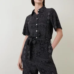 Tilla Dot Printed Belted Jumpsuit