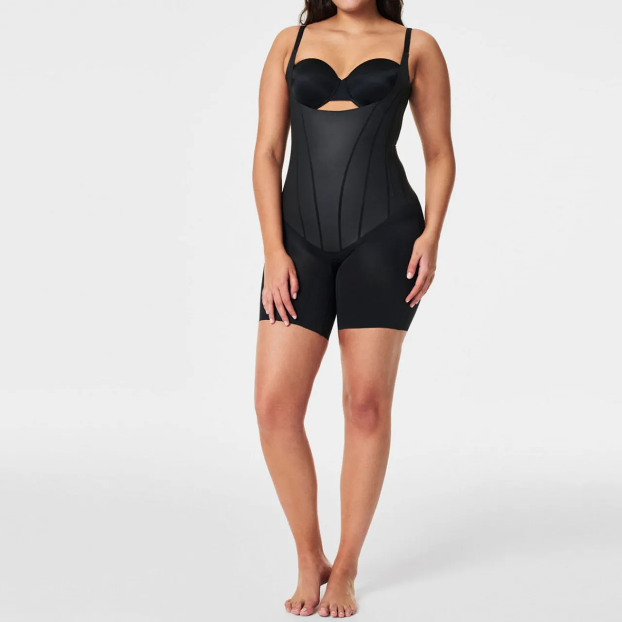 Hot SPANX TotalContour Open-Bust Mid-Thigh Bodysuit