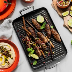 Toughened Non-Stick Ribbed Rectangular Grill 35cm