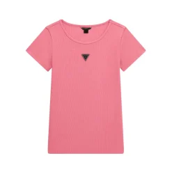 Triangle Logo Ribbed Knit T-Shirt