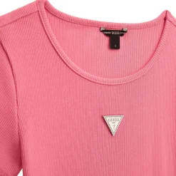 Triangle Logo Ribbed Knit T-Shirt