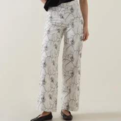 Trisja Floral Embroidered Straight Leg Trousers