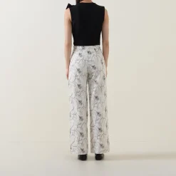 Trisja Floral Embroidered Straight Leg Trousers