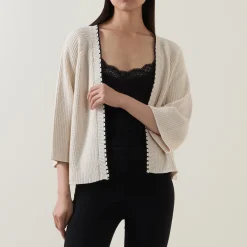 Tritte Contrast Trim Open Front Cardigan