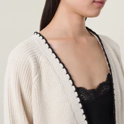 Tritte Contrast Trim Open Front Cardigan