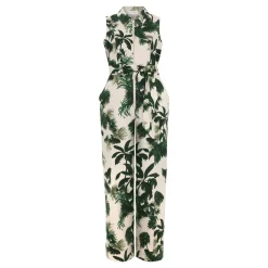 Tullisa Palm Zip Front Jumpsuit