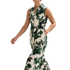 Tullisa Palm Zip Front Jumpsuit