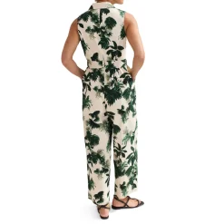 Tullisa Palm Zip Front Jumpsuit