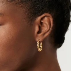 Twisted Tidal Medium Hoop Earrings