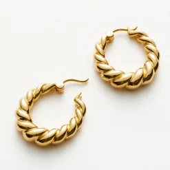 Twisted Tidal Medium Hoop Earrings
