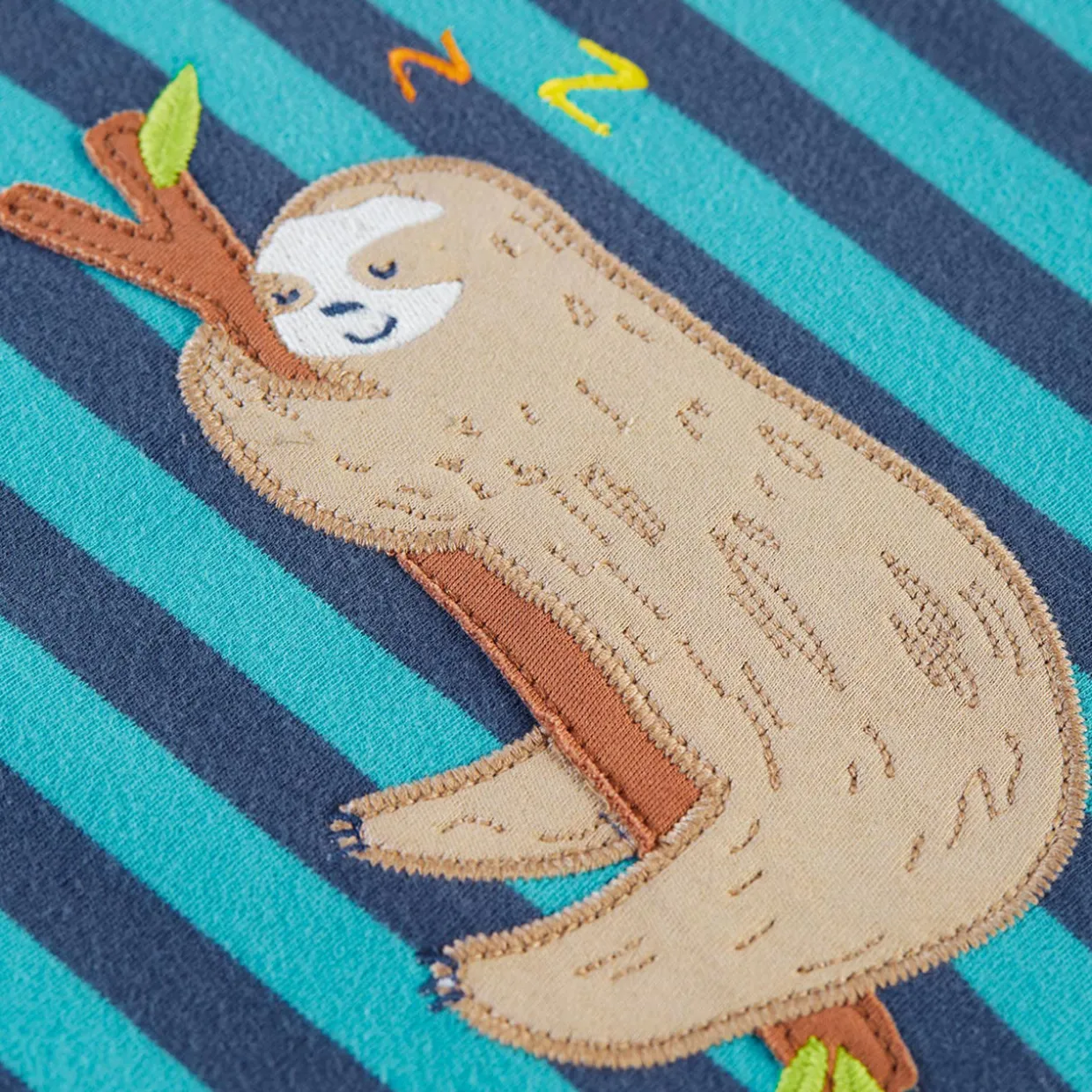 Two-Piece Lunar Striped Sloth Pyjama Set