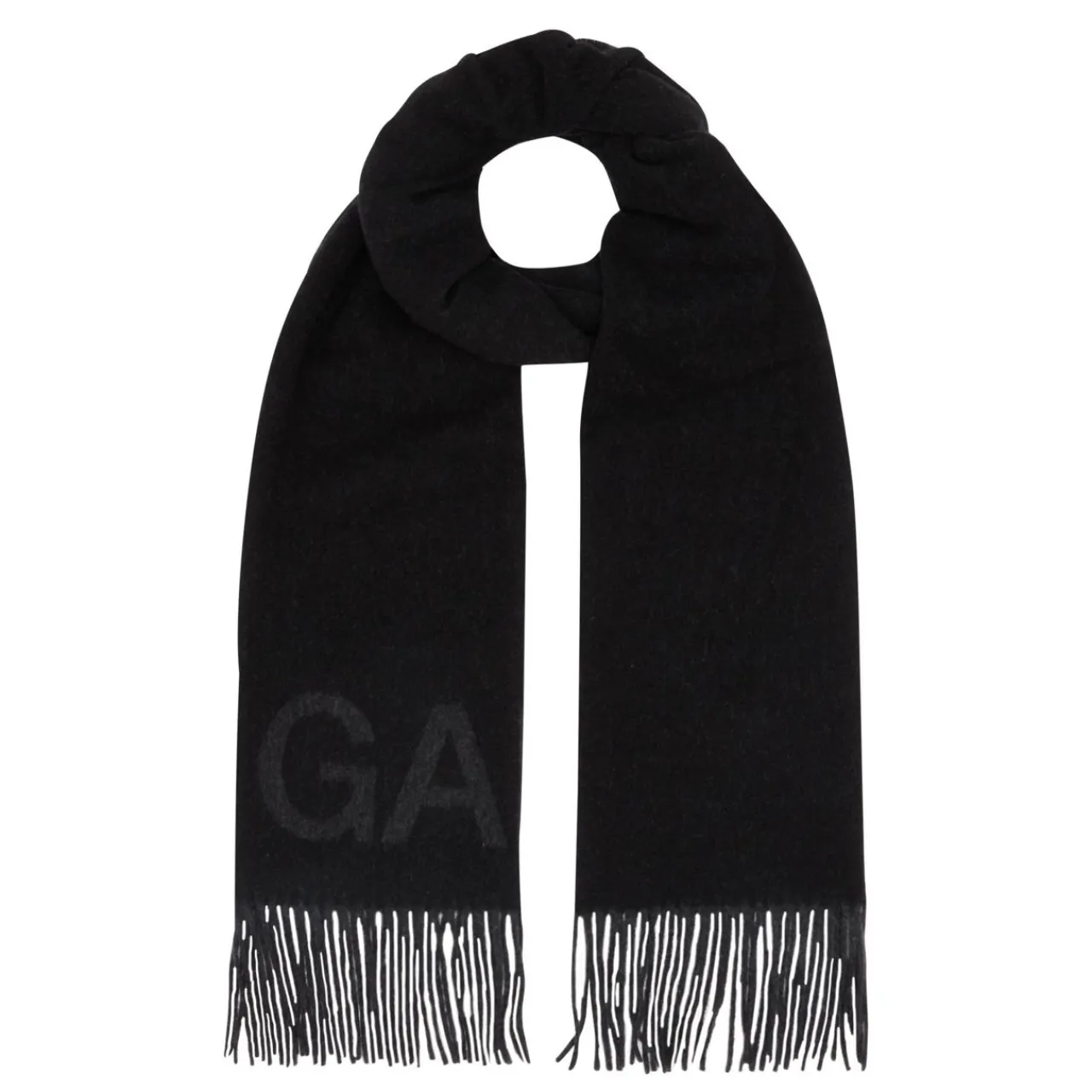 New GANNI Two-Tone Logo Scarf