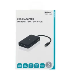 New DELTACO USB-C Display Adaptor HDMI DVi VGA USB