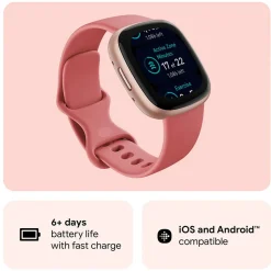 Best FITBIT Versa 4 Pink Sand-Copper Rose Smart Watch