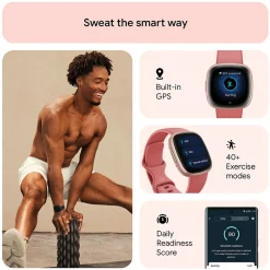 Best FITBIT Versa 4 Pink Sand-Copper Rose Smart Watch