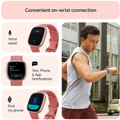 Best FITBIT Versa 4 Pink Sand-Copper Rose Smart Watch