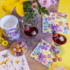 Vibrant Blossoms Paper Napkins, Set of 20