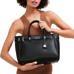 Violet Belted Tote Bag