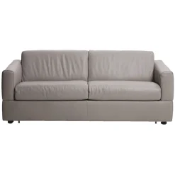 Visconti Leather Sofa Bed Warm Grey