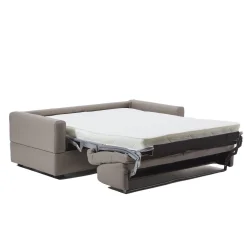 Visconti Leather Sofa Bed Warm Grey