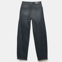 Washed Tapered Barrel Jeans