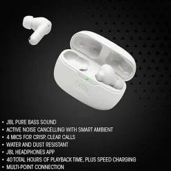 Wave Beam 2 True Wireless Noise Cancelling Earbuds White