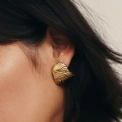 Wavy Ridge Ripple Earrings