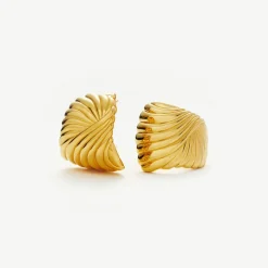 Wavy Ridge Ripple Earrings