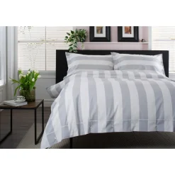 West End Duvet Set Grey/White