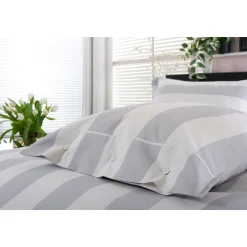 West End Duvet Set Grey/White