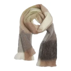 White & Mink Check Scarf