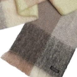 White & Mink Check Scarf