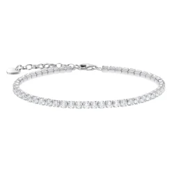 White Zirconia Halo Pendant Bracelet