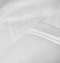 Wide Narrow Stripe 400 Thread Count Duvet Set White on White