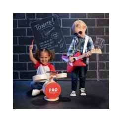 Wooden Guitar & Drum Set