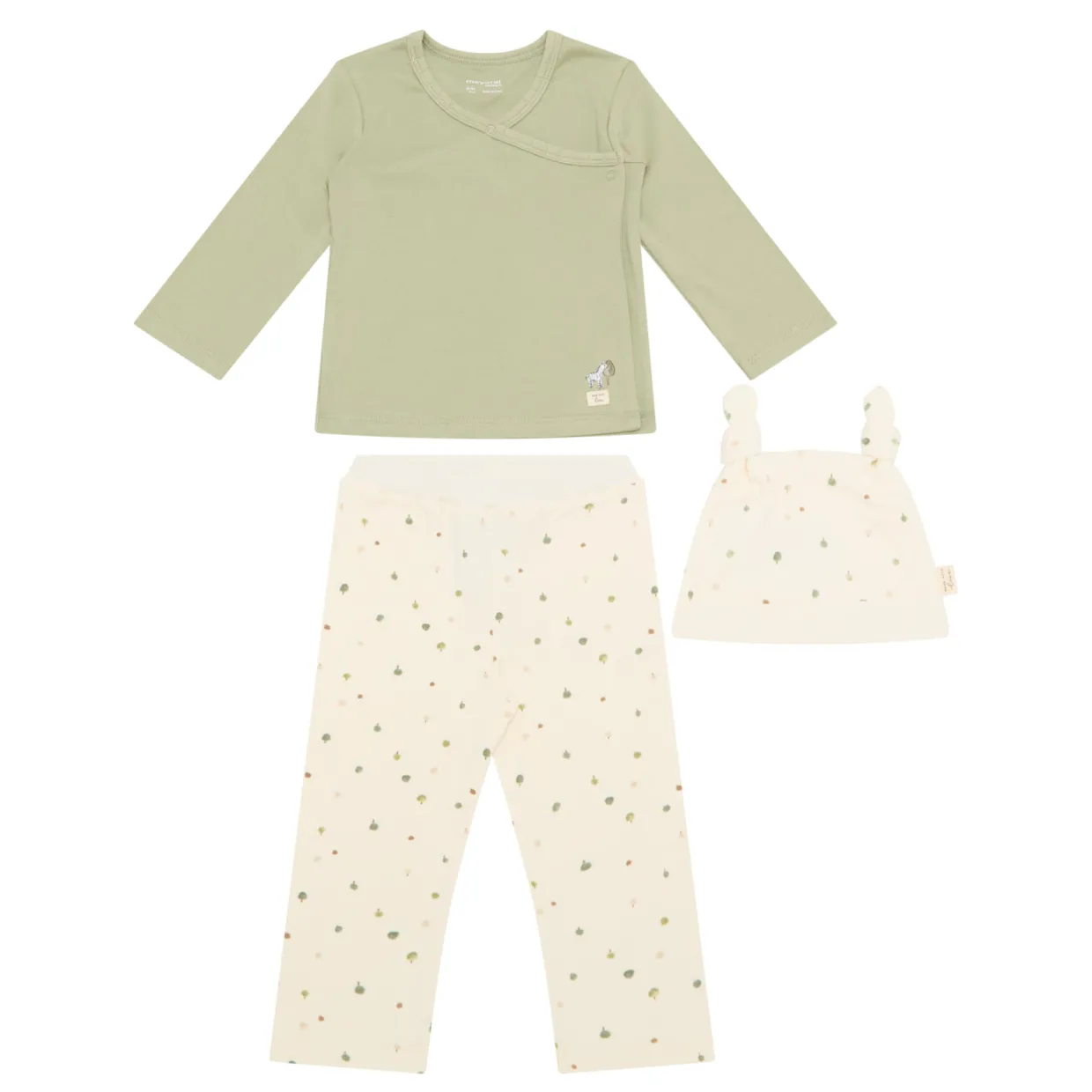 Wrap Front Top, Bottoms & Hat Three-Piece Set