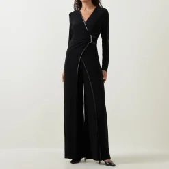 Fashion JOSEPH RIBKOFF Wrap Wide Leg Jumpsuit